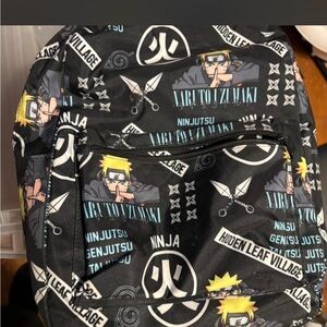 Naruto Anime Print Black Backpack